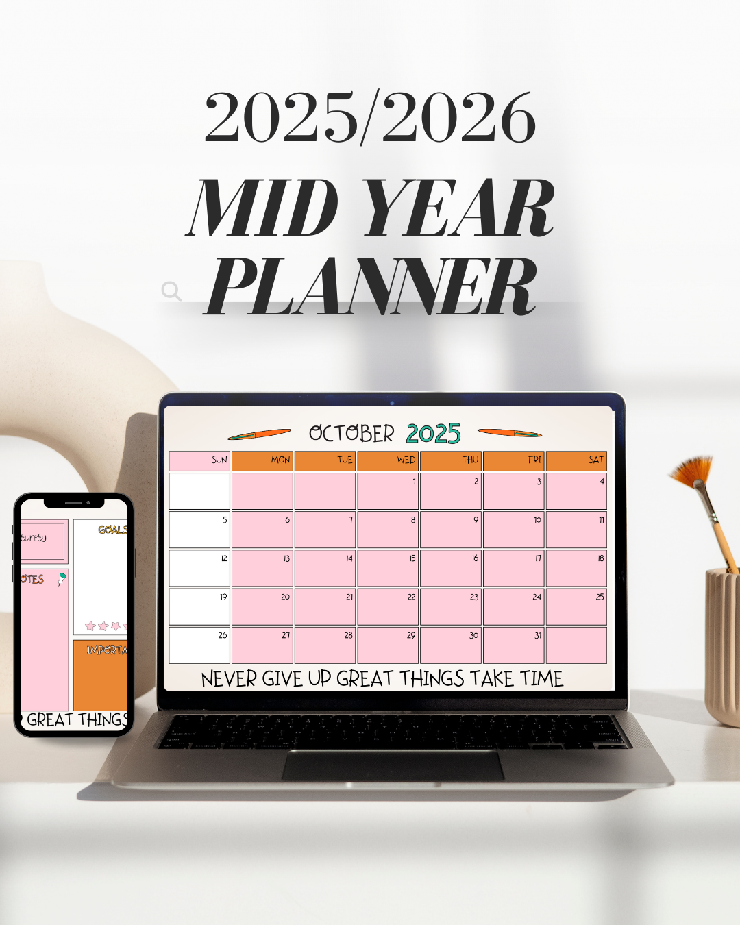 . 2025/2026 Midyear Planner, Academic Year Planner, Weekly Planner, Monthly Calendar, Yearly Planner,
