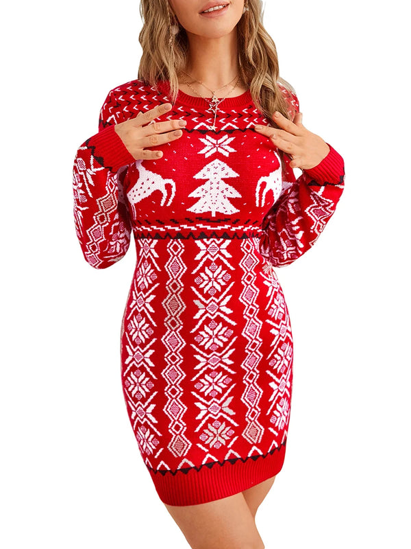 Cozy Holiday Bodycon Sweater Dress