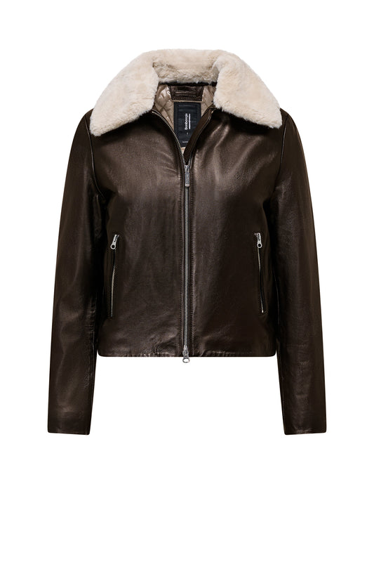 Everyday Leather Jacket with Fur