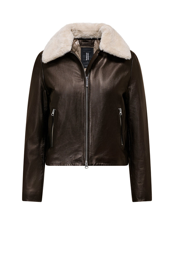 Everyday Leather Jacket with Fur